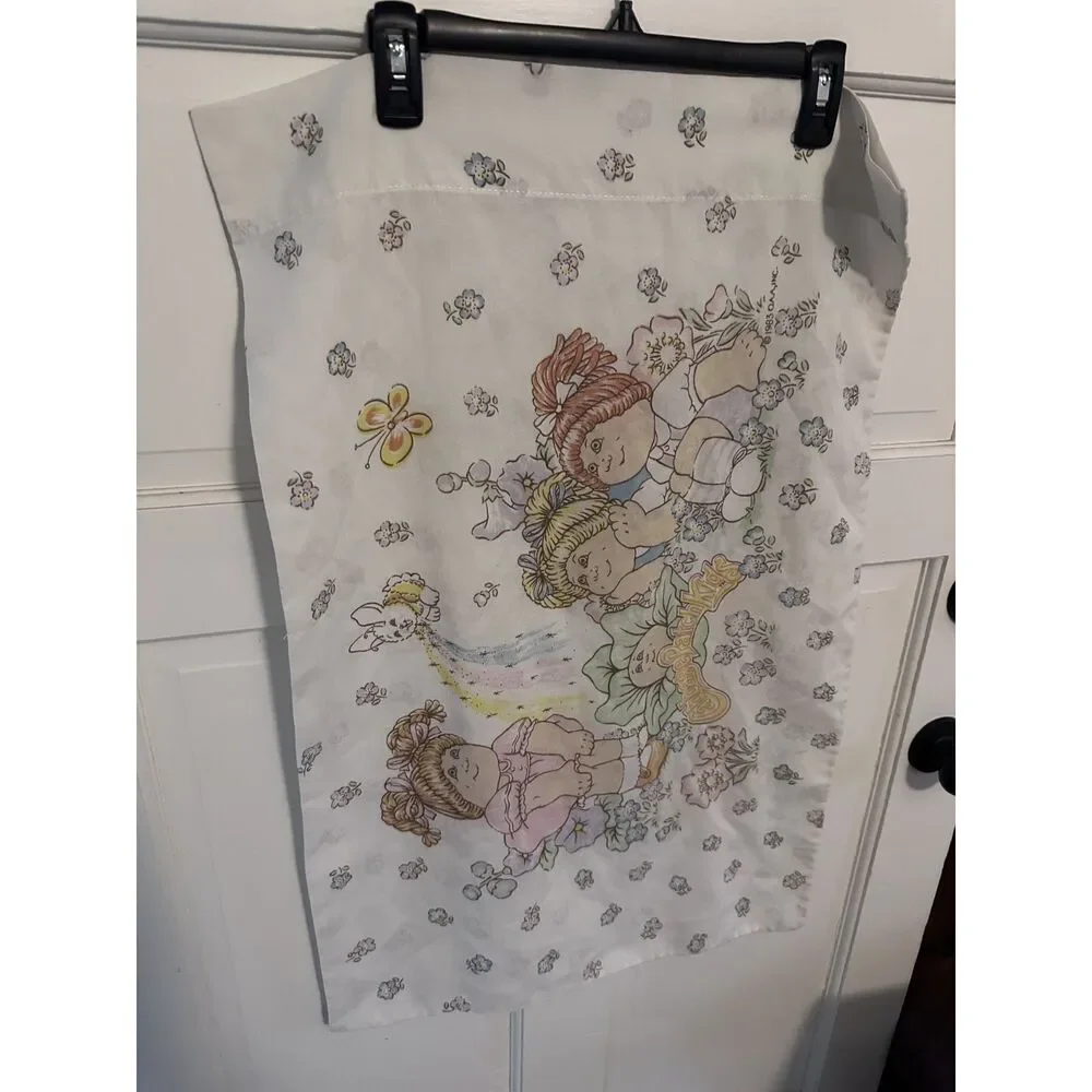 Vintage 1983 Cabbage Patch Kids Pillowcase CPK Pastel Floral 80s Bedding